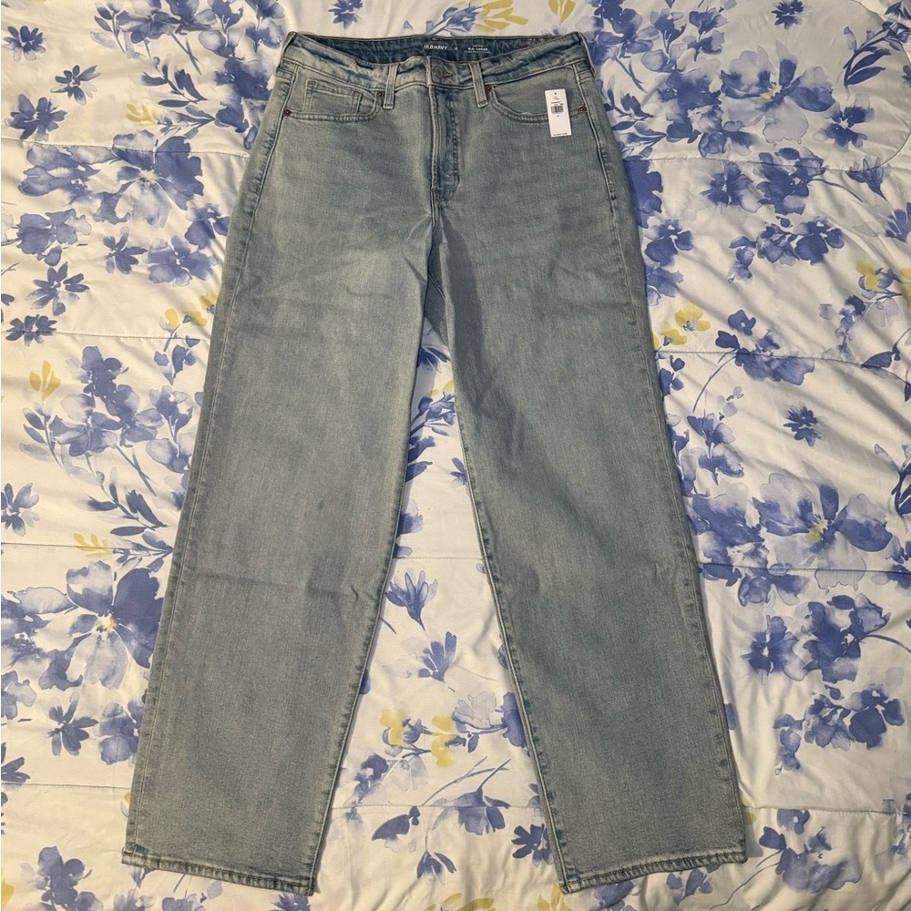 old navy light wash og loose high rise jeans, size 12 NWT